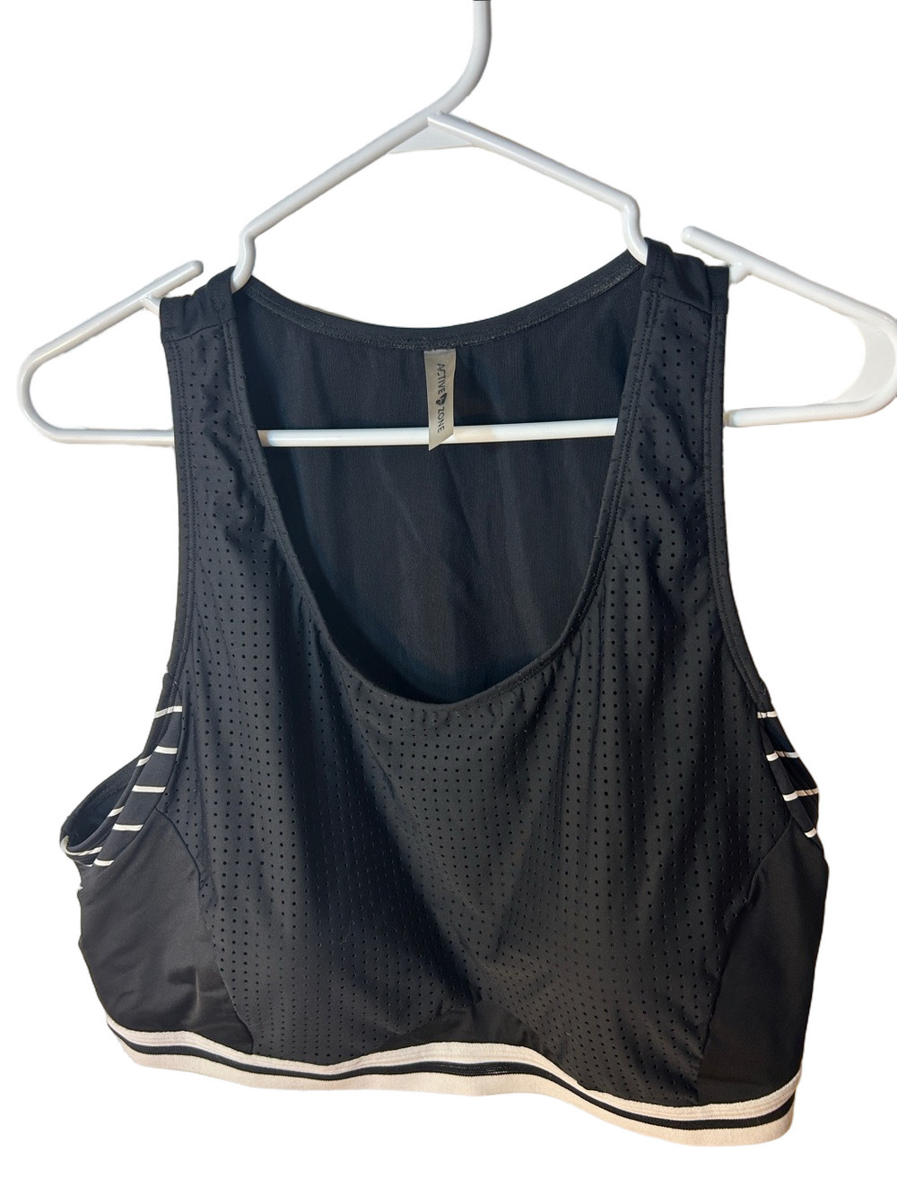 Penningtons Active Zone Black & White Sports Bra longline 2X